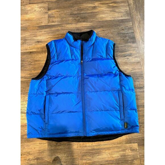Eddie Bauer Men’s Goose Down Reversible Blue Outdoor Winter Vest sz XXL NWOT - Picture 1 of 5